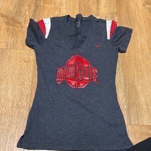 Nike Dark Gray and Red Ohio State Tee